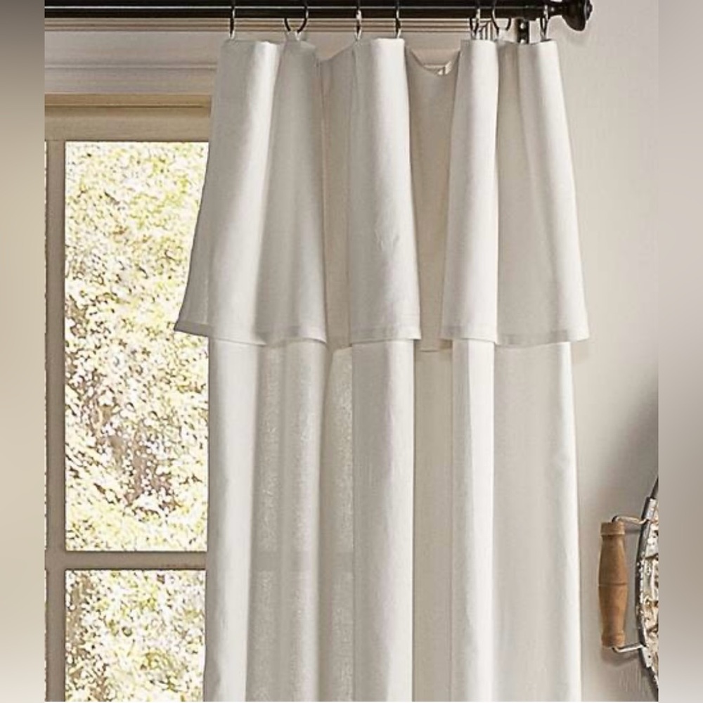 Mercantile Drop Cloth Light Filtering Ring Top Tab Farmhouse Curtain Panels - Picture 2 of 8